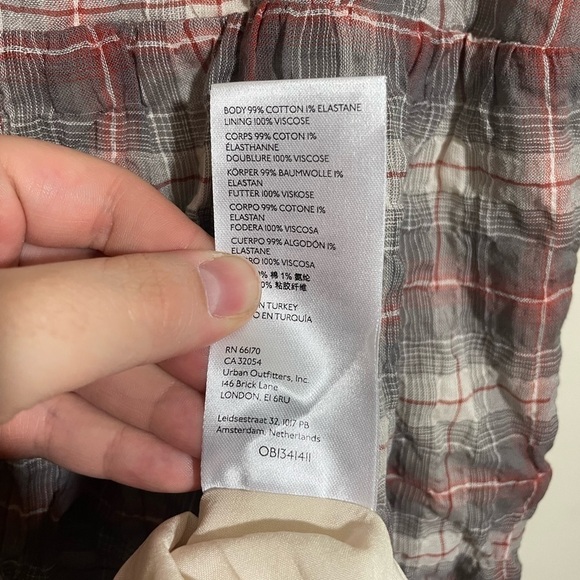 Anthropologie Maeve Flutter-Sleeved Mini Dress size small plaid - Picture 6 of 9